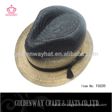 dyed paper straw fedora hats 2014 new design summer hats